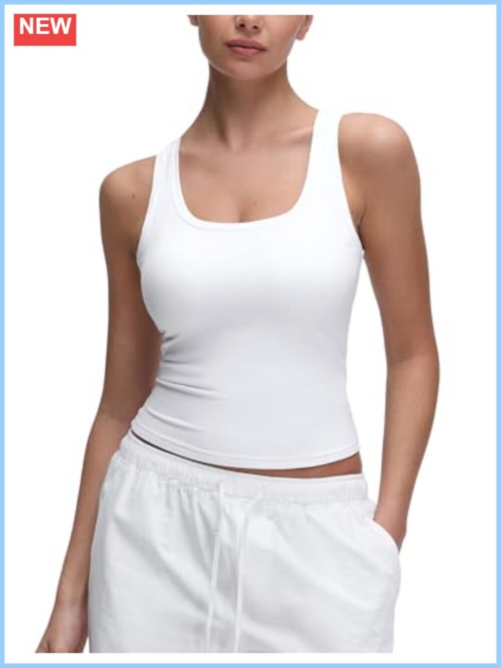 Softembrace Scoop Neck Tank Top - Fitted Sleeveless Activewear